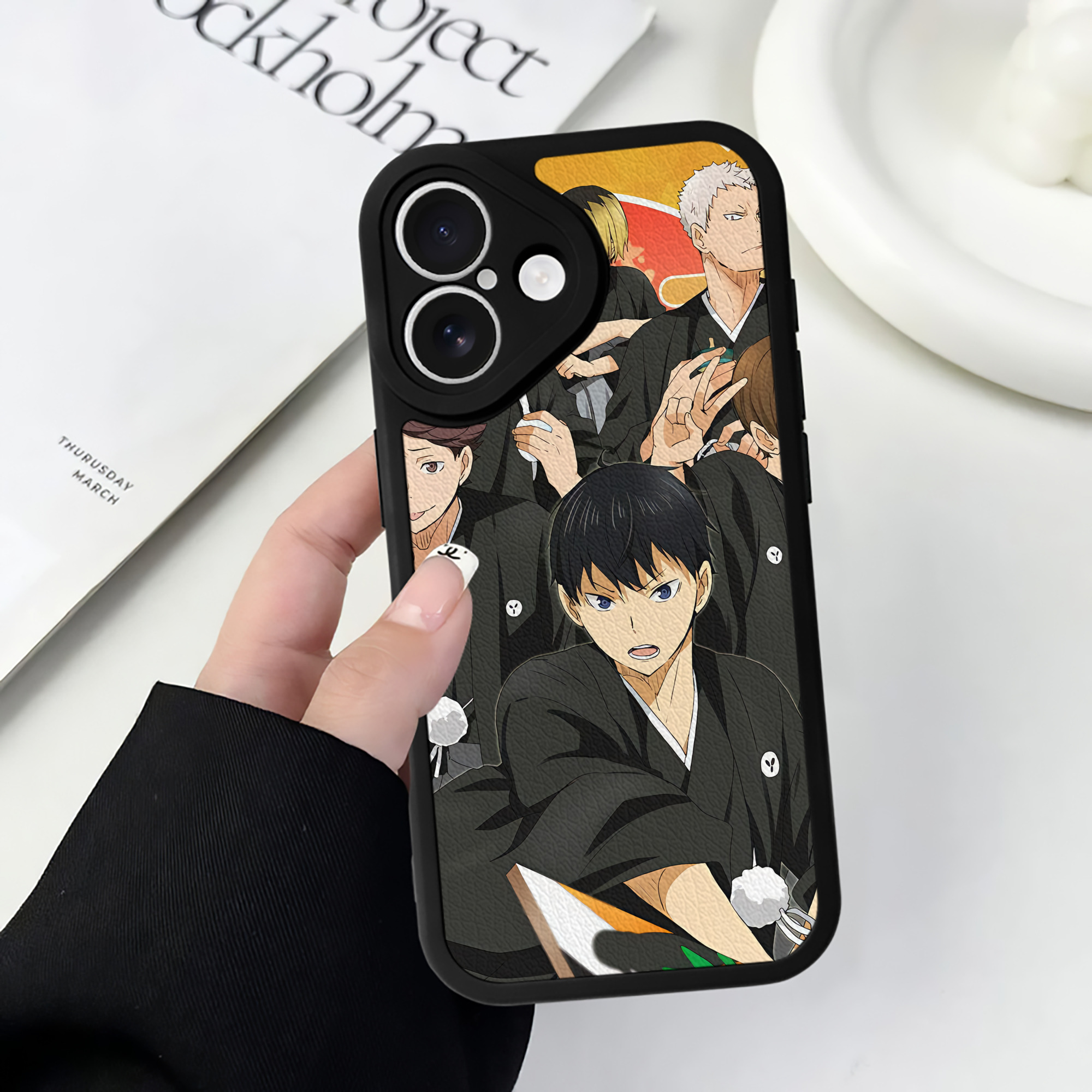 （画像用） ハイキュー!! Haikyu!! 【iPhone 16シリーズ対応】シリコンスマホケース（レザー調） 材質：シリコン